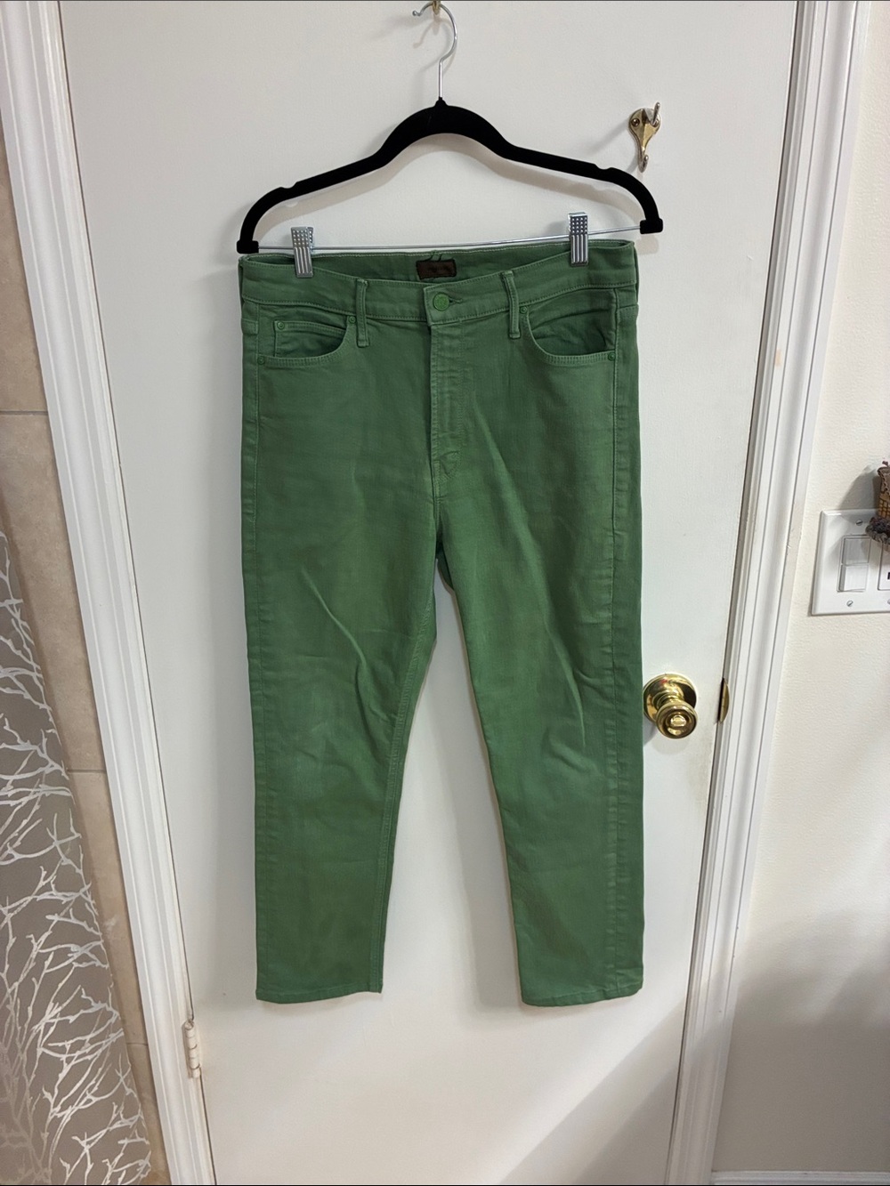 MOTHER Green Skinny Jeans-The mid Rise Dazzler Sz 32